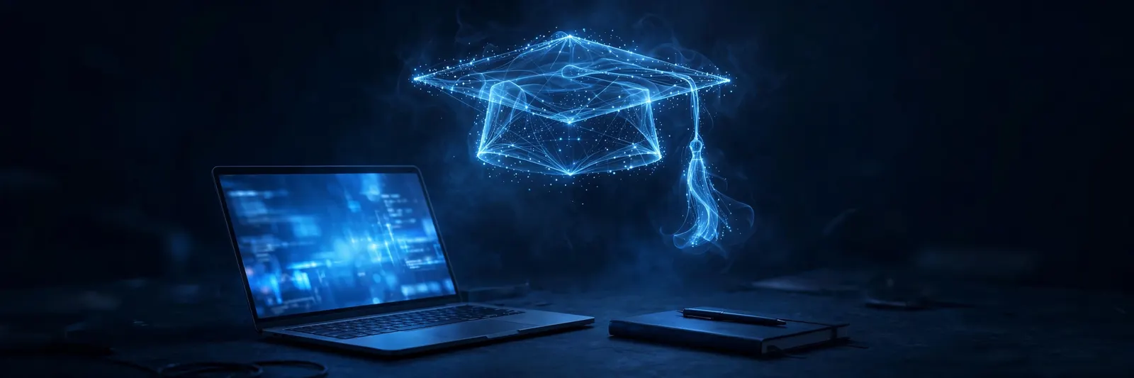Dark navy education marketing hero, digital marketing for education by Rankwox