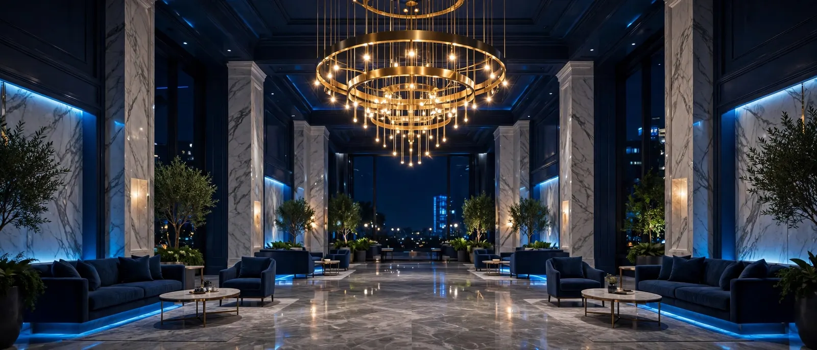 Dark navy hotel marketing hero, digital marketing for hotels and travel by Rankwox