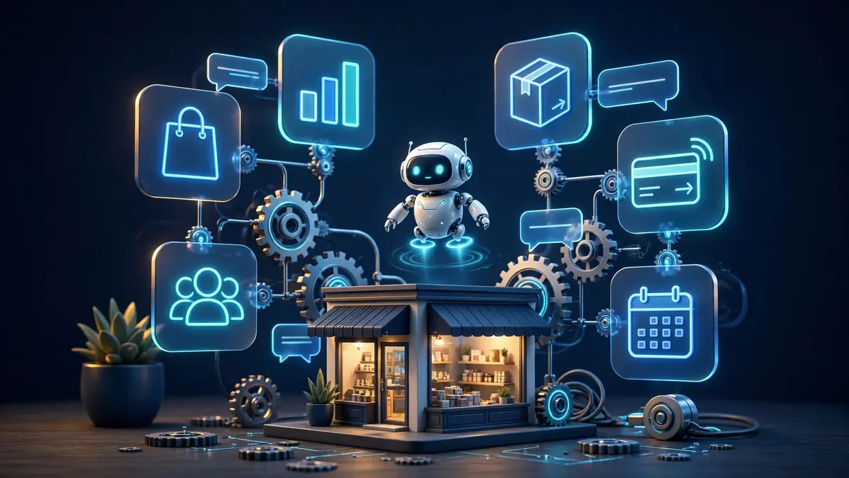 AI automation SaaS tools stack for small business illustration